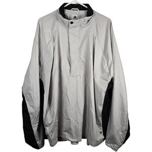 Adidas Jacket Mens Gray And Black Windbreaker Outdoors Golf Golfer Coat Size XL